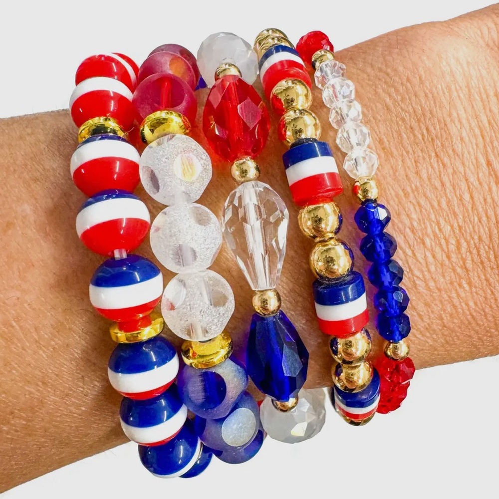 4th of July Bracelet Stack - Patriotic